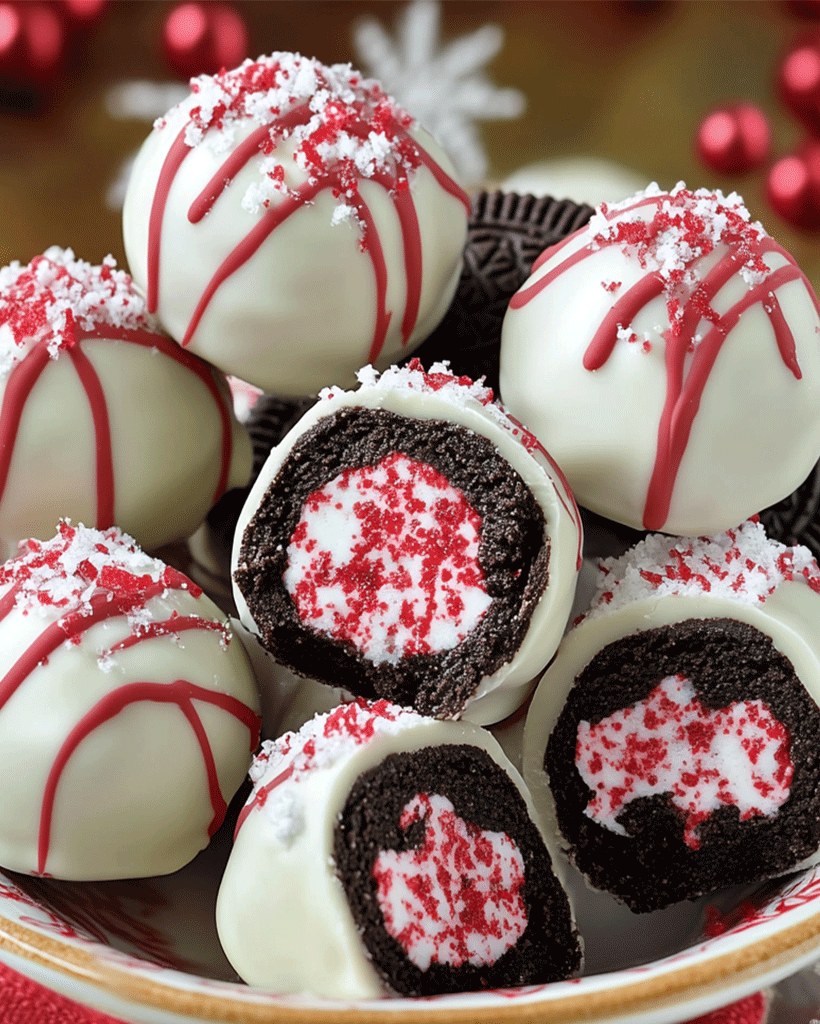 No-Bake Peppermint Oreo Truffles - Easy Holiday Dessert