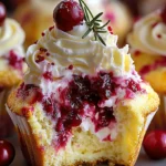 Christmas Cranberry Cheesecake Cupcakes - Holiday Dessert Recipe