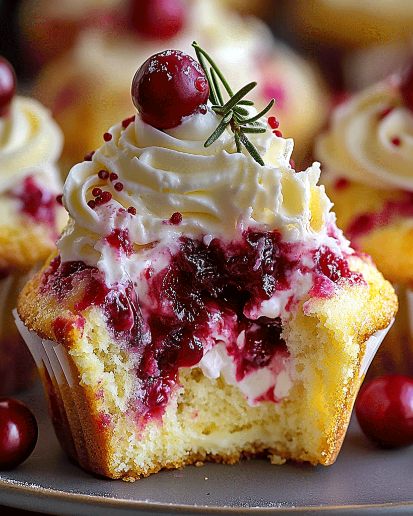 Christmas Cranberry Cheesecake Cupcakes - Holiday Dessert Recipe