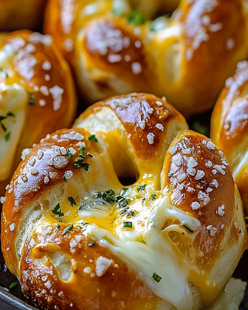 Mozzarella Stuffed Soft Pretzels – Gooey & Cheesy Snack