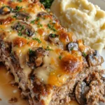 Mushroom Swiss Cheese Meatloaf - Easy Dinner Recipe