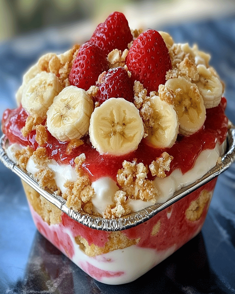 Strawberry Crunch Banana Pudding Recipe - Easy Dessert Delight