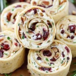 Cranberry Pecan Cream Cheese Pinwheels - Holiday Appetizer Recipe