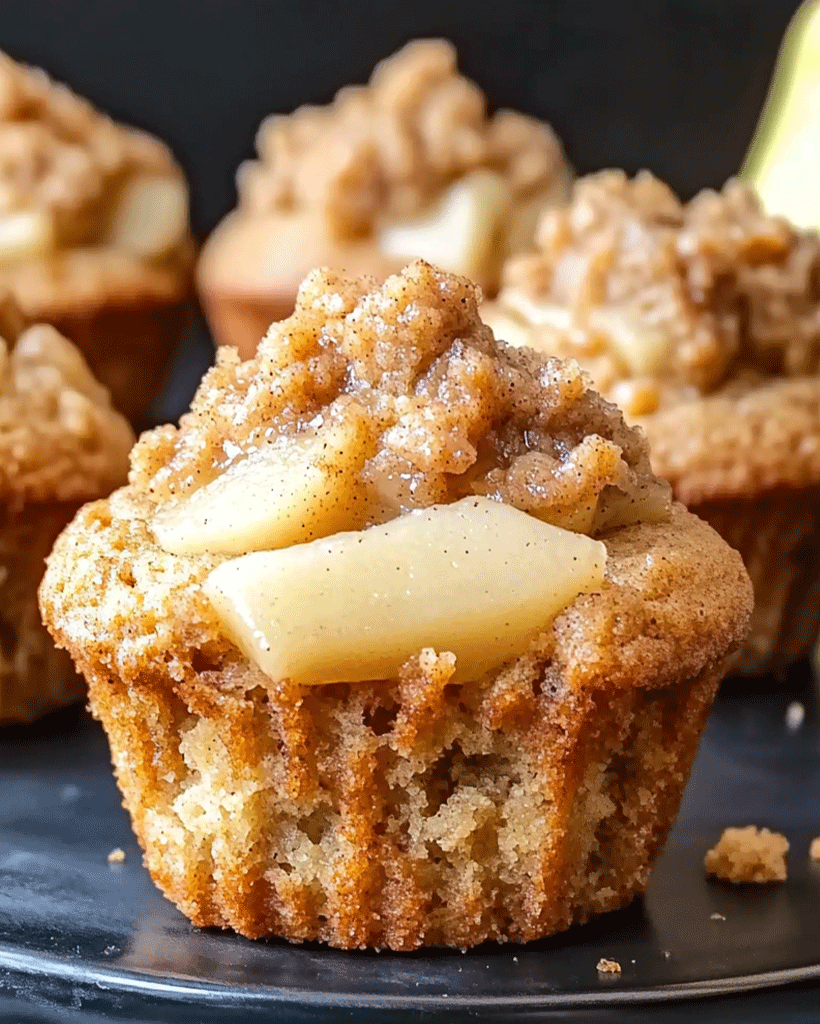 Luscious Cinnamon Streusel Pear Muffins