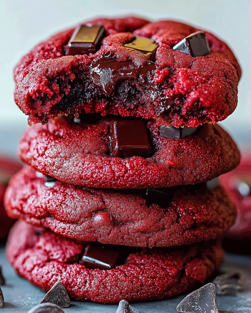 Red Velvet Chocolate Chunk Cookies - Decadent Bliss