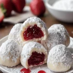 Strawberry-Filled Almond Snowball Cookies – Delightful Treats