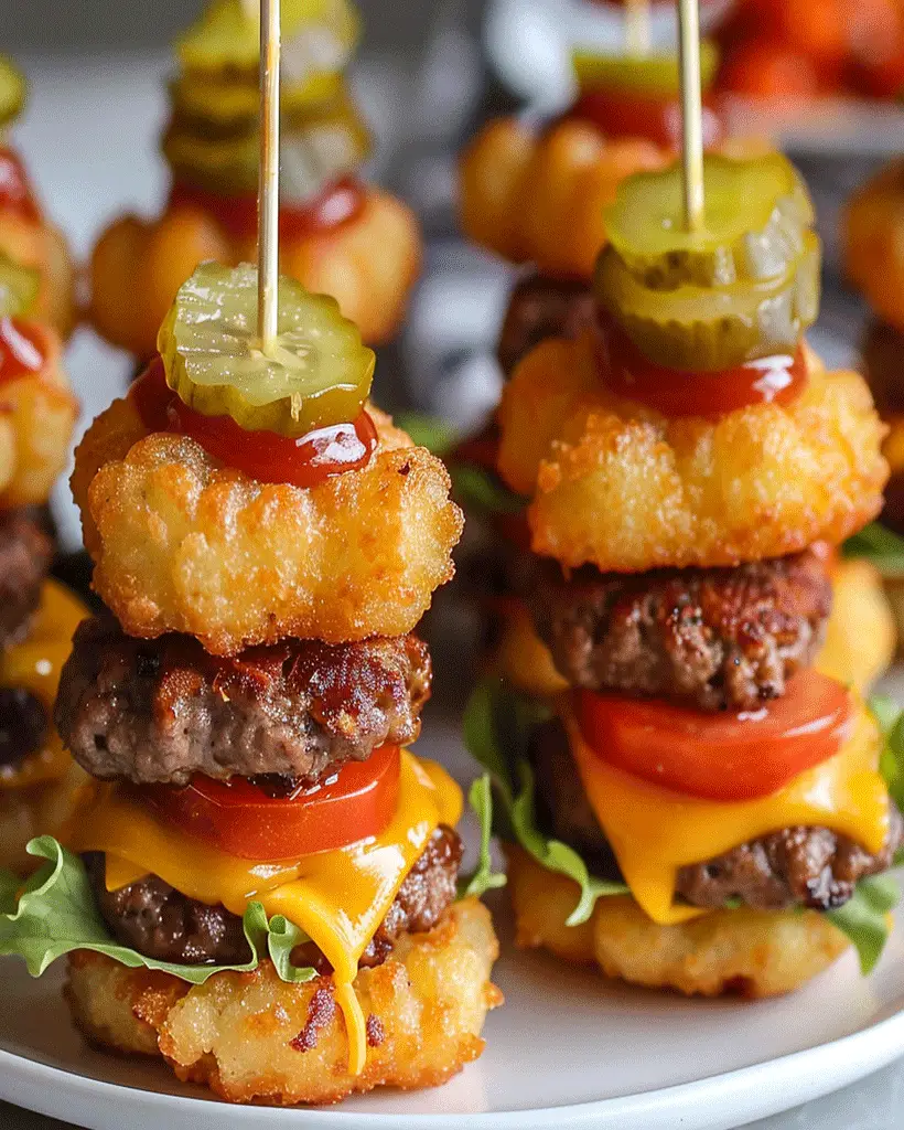 Mini Tater Tot Cheeseburgers - Perfect Game Day Snack