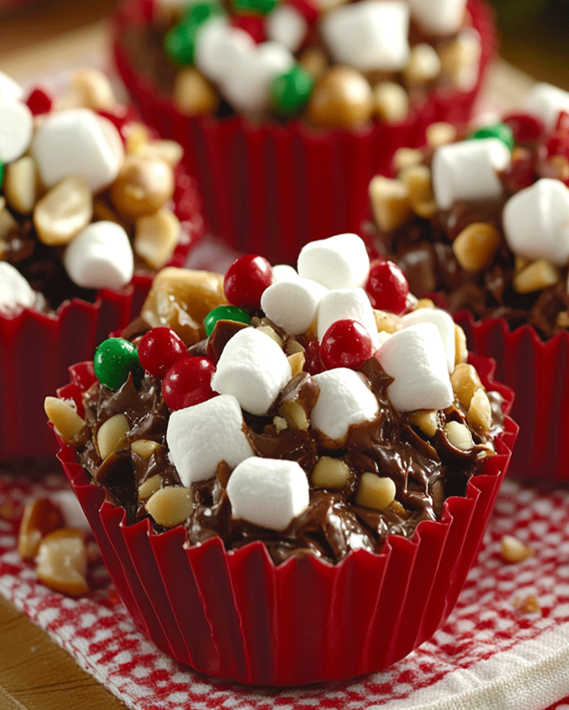 Festive Rocky Road Bites: Holiday Candy Cup Treats