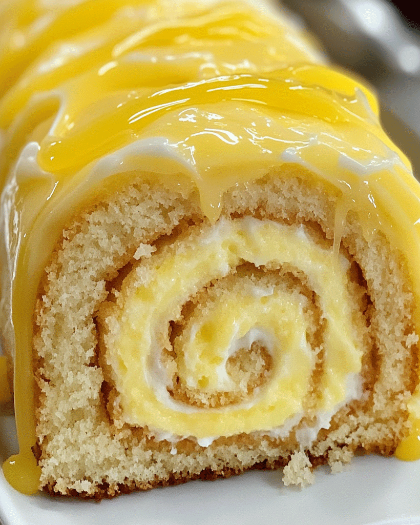 Lemon Cream Roll Cake – Moist & Citrusy Dessert Delight