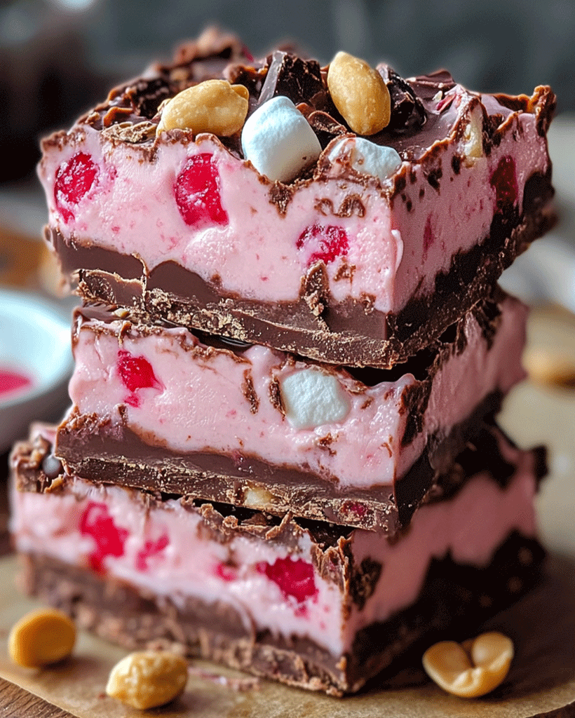 Cherry Marshmallow Fudge Bars - Easy Holiday Dessert