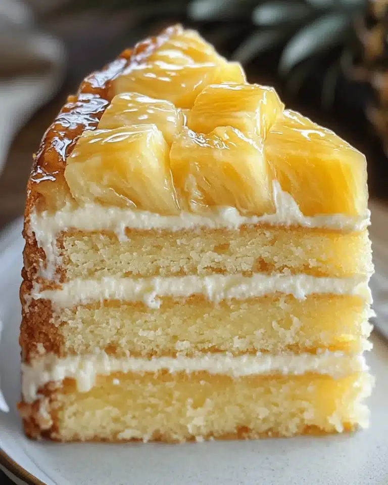Hawaiian Pineapple Cream Cake – Tropical Dessert Bliss