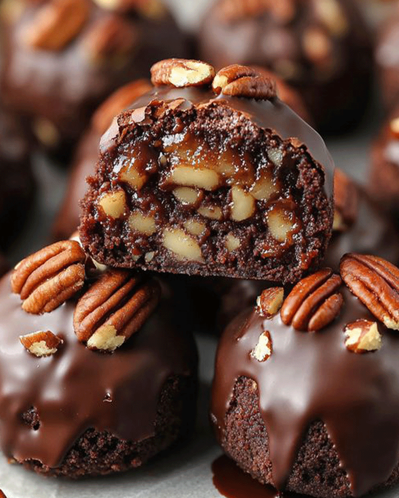 Gooey Pecan Pie Brownie Bombs – Ultimate Dessert Bites