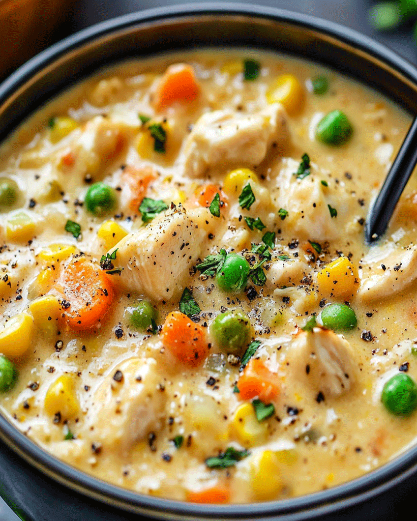 Chicken Pot Pie Soup - Creamy Comfort in Every Spoonful