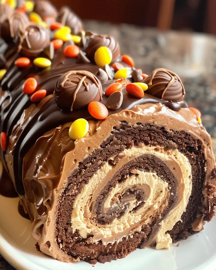 Reese's Peanut Butter Cup Roll Cake - Decadent Dessert Recipe