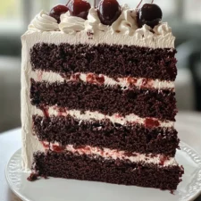 German Black Forest Cake Recipe with Cherries & Cream