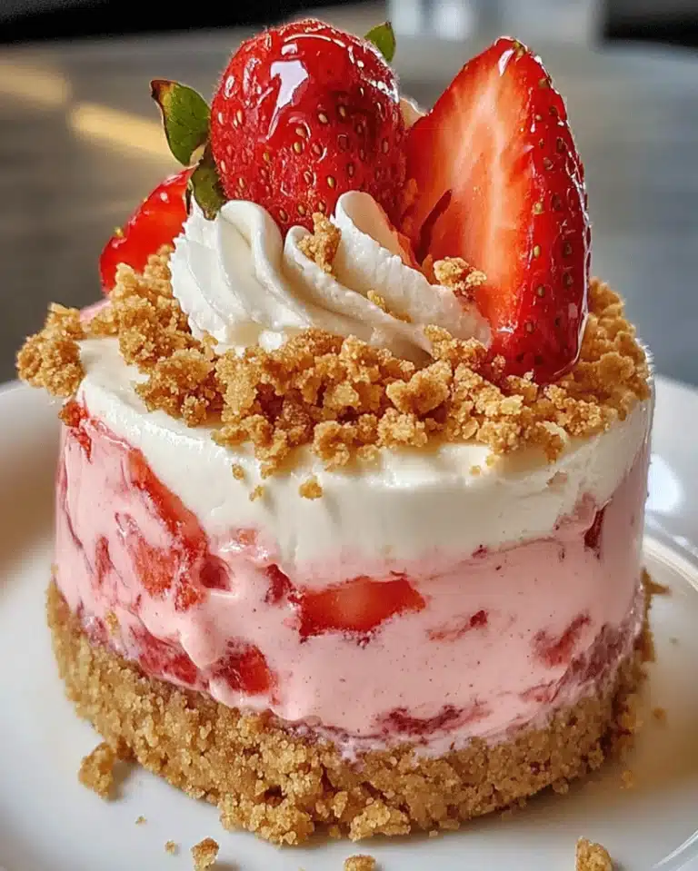 No-Bake Mini Strawberry Crunch Cheesecake Mousse