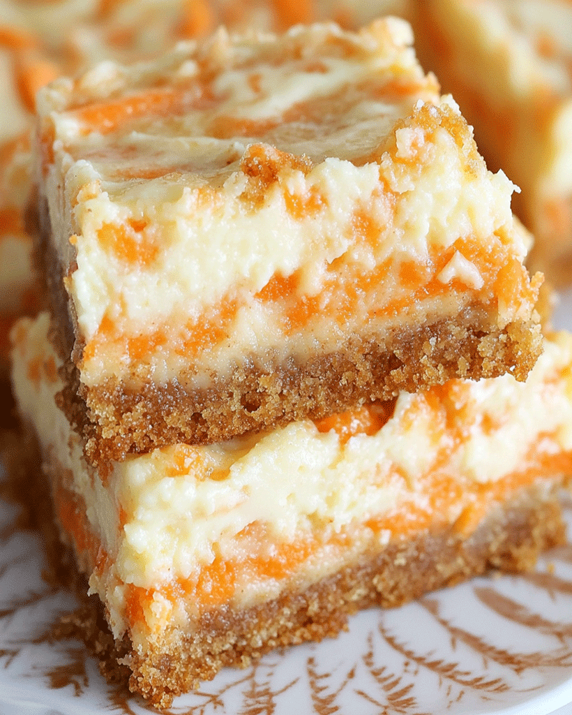 Carrot Cheesecake Bars Recipe - Easy Sweet Dessert Bars