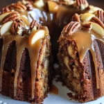 Apple Pecan Cake With Caramel Glaze - Easy Recipe