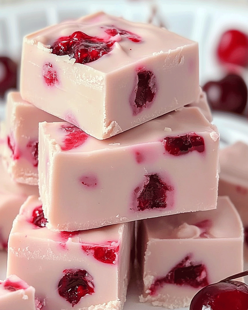 Maraschino Cherry White Chocolate Fudge – Holiday Treats