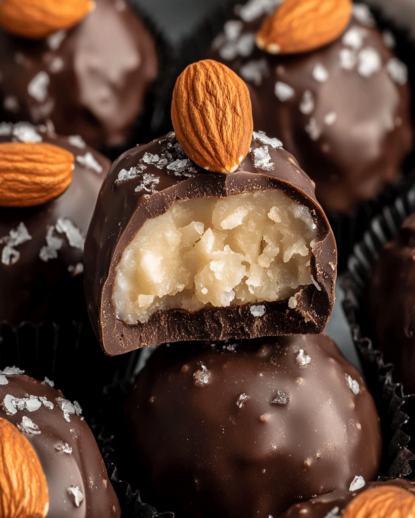 Almond Coconut Dark Chocolate Truffles Recipe | Dessert Ideas