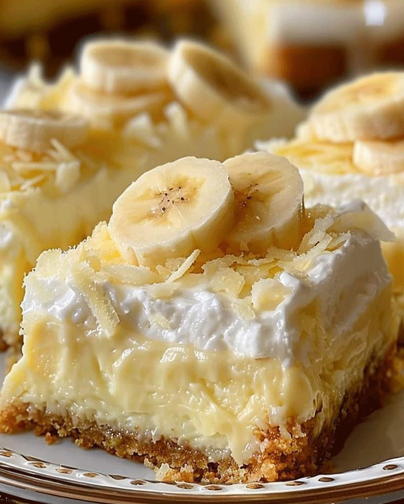 Creamy Banana Pudding Cheesecake Bars - Irresistible Treat!