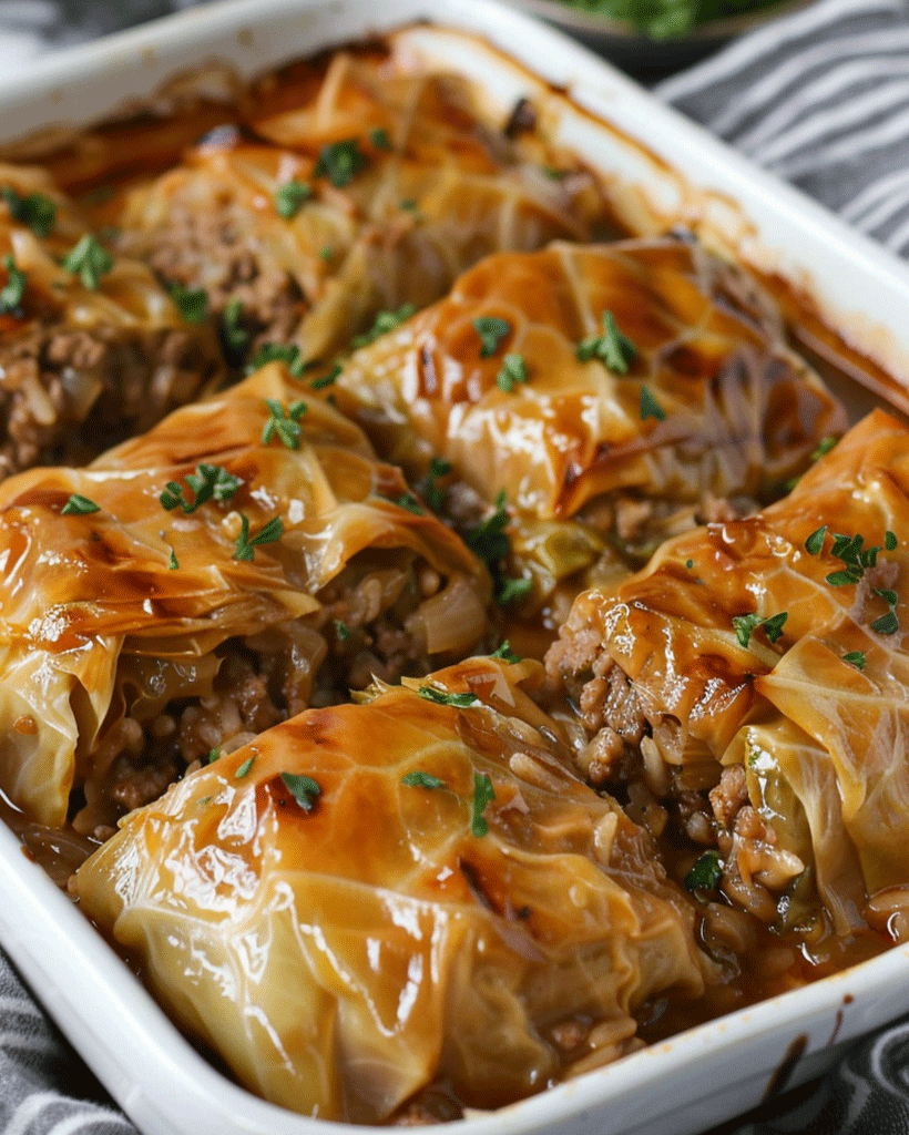 Beef and Rice Stuffed Cabbage Rolls - Easy Dinner Recipe