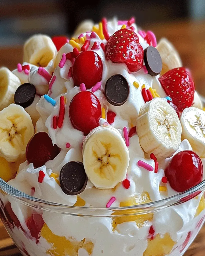 Banana Split Fluff Delight Recipe | Simple Dessert Idea