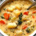 Cheesy Broccoli and Potato Soup Recipe | Easy Dinner Idea