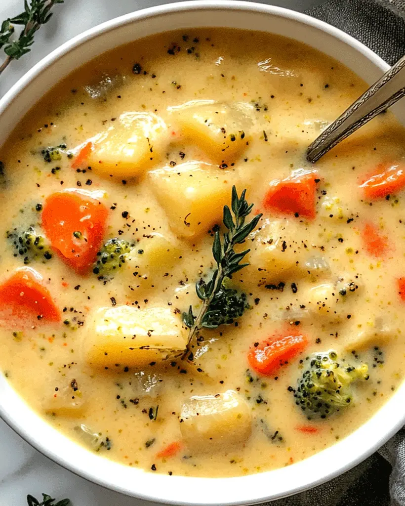 Cheesy Broccoli and Potato Soup Recipe | Easy Dinner Idea