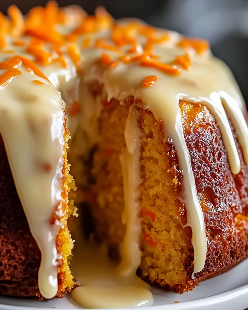 Carrot Pound Cake Recipe - Easy Dessert with Vanilla Glaze