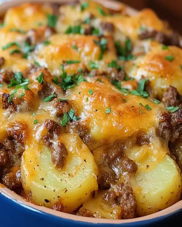 Cheesy Hamburger Potato Casserole | Family Dinner Idea