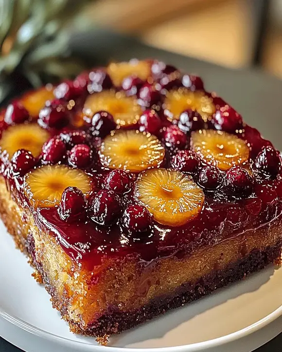 Cranberry Pineapple Upside-Down Cake - Perfect Festive Dessert