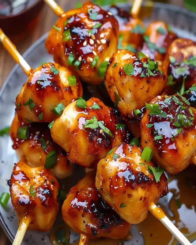Honey Garlic Chicken Skewers Recipe | Easy Dinner Ideas
