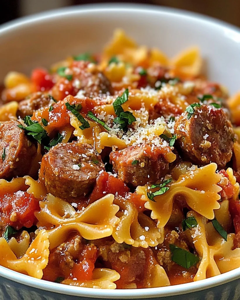 Italian Sausage with Bow Tie Pasta Recipe - Delicious Dinner Ideas