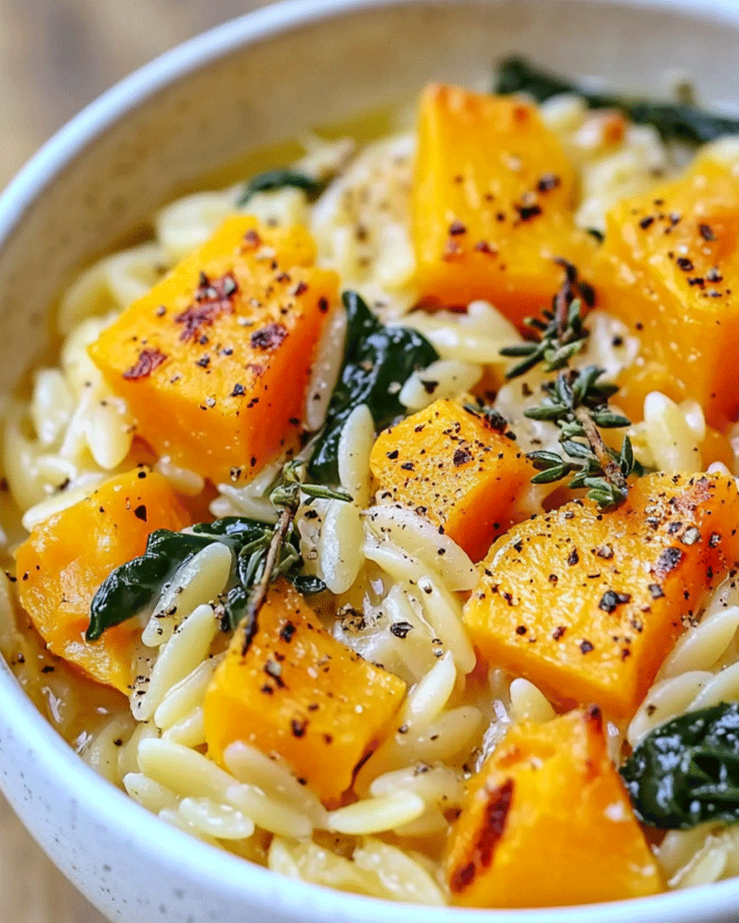 Creamy Orzo Recipe - Easy Dinner with Butternut Squash