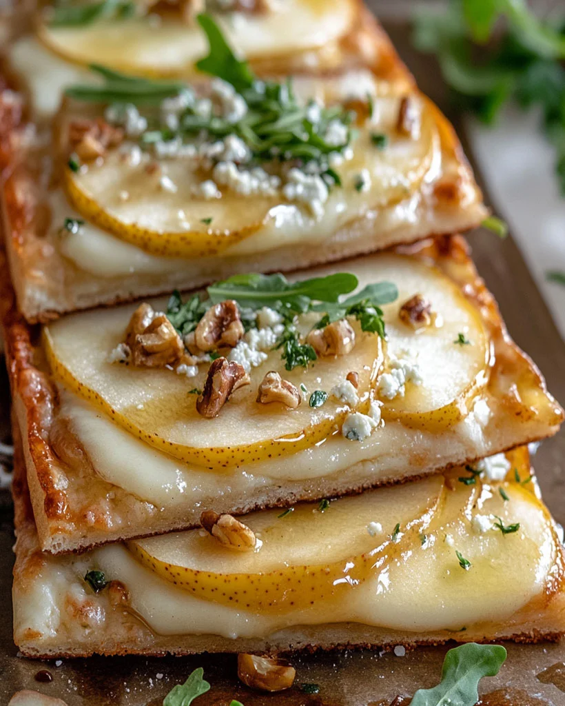 Pear and Gorgonzola Flatbread Recipe | Elegant Dinner Idea