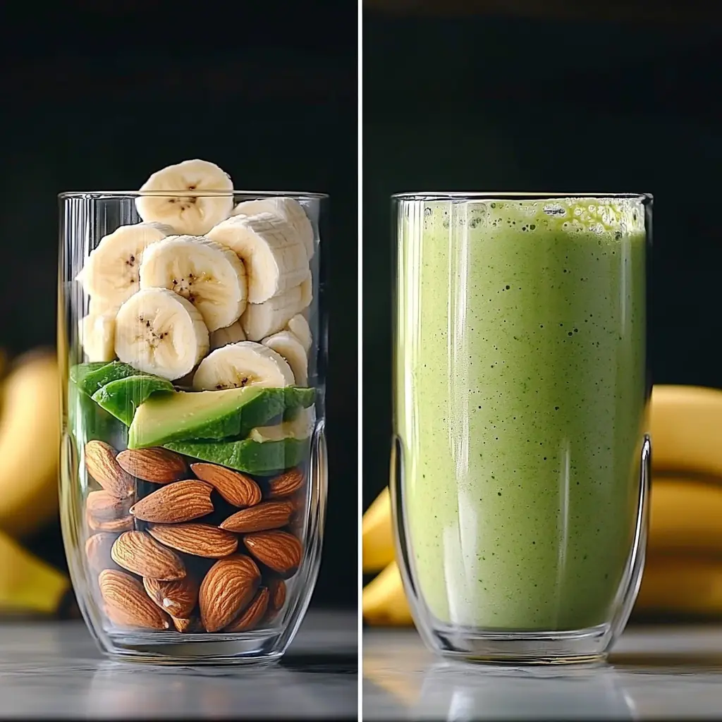 Almond Banana Avocado Smoothie