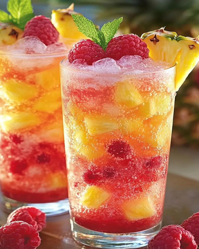 Raspberry Pineapple Fizz Recipe | Refreshing Party Drink