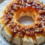 No Bake Peach Pecan Cheesecake Ring | Easy Dessert Recipe