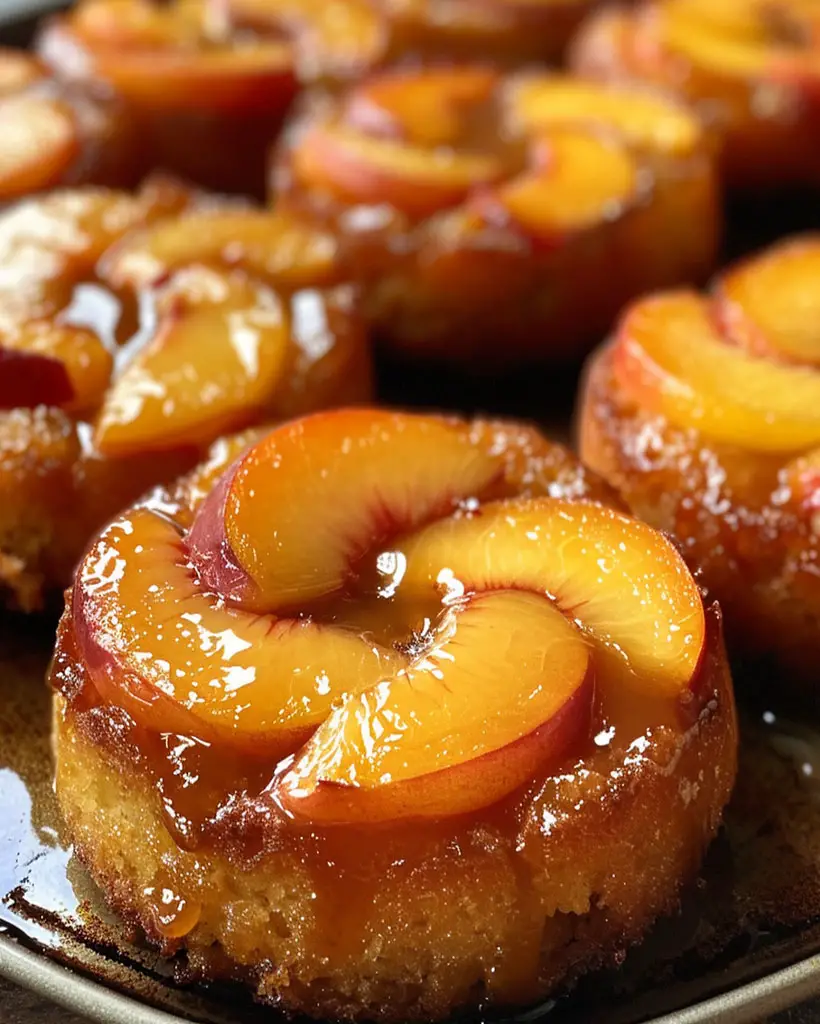 Peach Upside-Down Mini Cakes | Easy Dessert Recipe