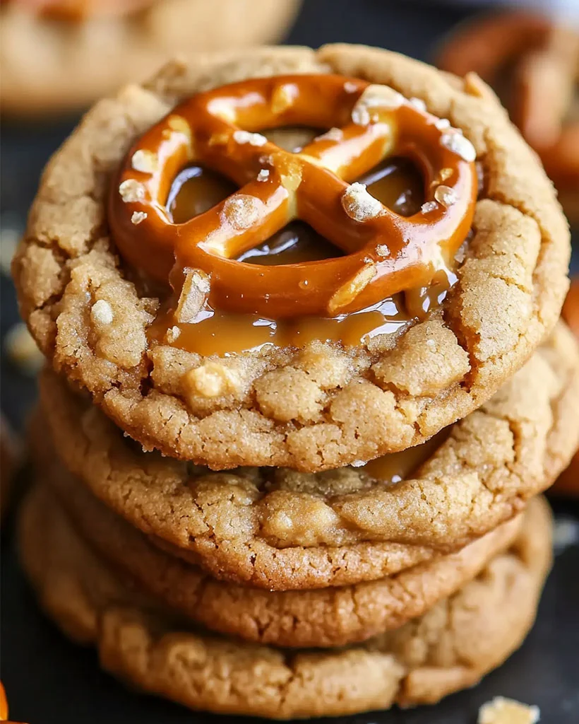 Salty-Sweet Pretzel Peanut Butter Cookies | Easy Dessert