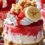 No-Bake Mini Strawberry Banana Pudding Crunch Cheesecakes Recipe