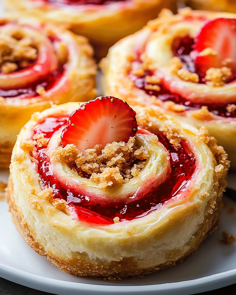 Strawberry Cream Cheese Crumble Rolls – Easy Dessert Recipe