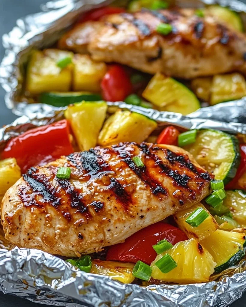 Juicy Teriyaki Chicken and Pineapple Foil Packets – Easy Dinner Recipe