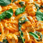 Buffalo Chicken Spinach Alfredo – Easy Creamy Pasta Recipe