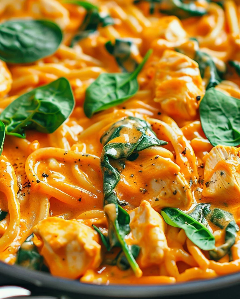 Buffalo Chicken Spinach Alfredo – Easy Creamy Pasta Recipe