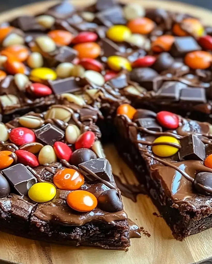 Easy Chocolate Candy Brownie Pizza Recipe