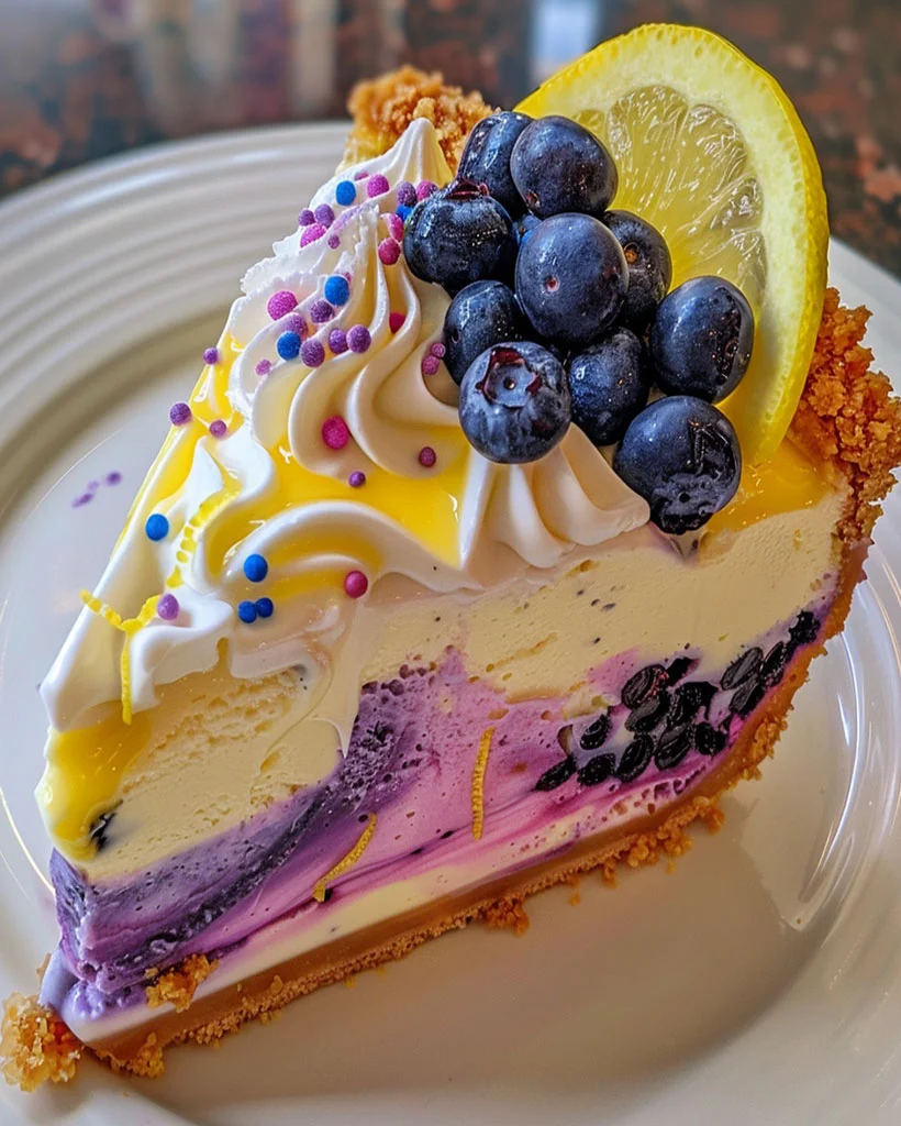 Easter Blueberry Lemon Cheesecake Pie – Best No-Bake Dessert