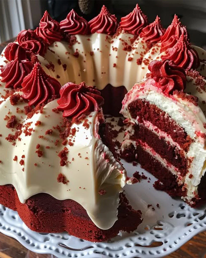 Red Velvet Cheesecake Bundt Cake – Easy Dessert Recipe