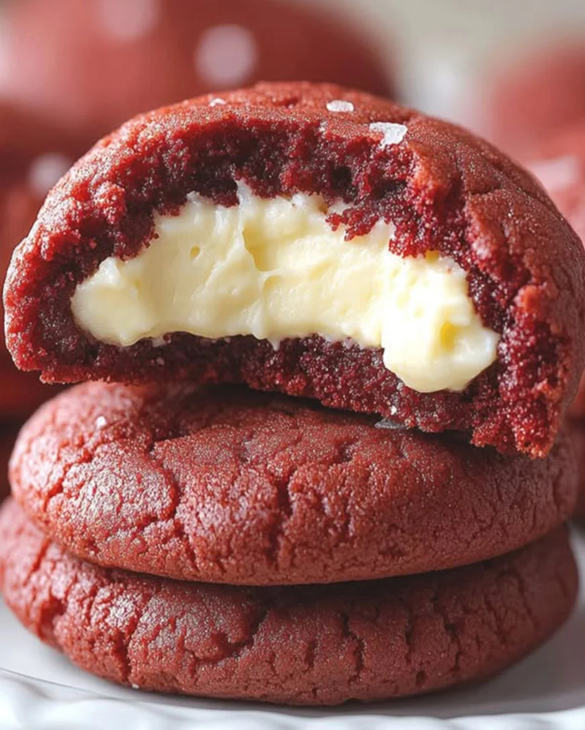 Red Velvet Cheesecake Stuffed Cookies Recipe | Easy Dessert